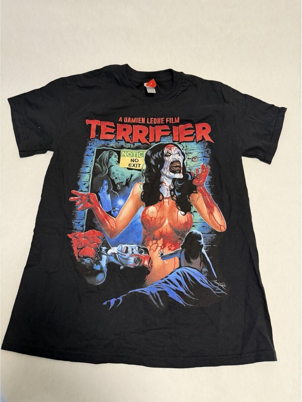 Terrifier Damien Leone Art The Clown Horror Movie T Shirt Mens Small Black